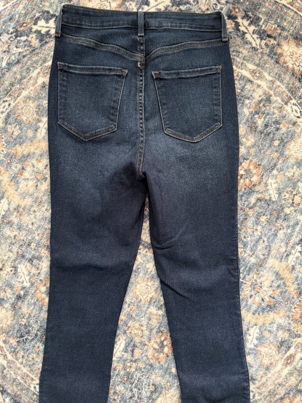 Old Navy Dark Blue Higher High-Rise Rockstar Super Skinny 360* Stretch Jeans